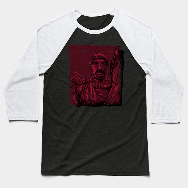 chef cuts red meat 70s Baseball T-Shirt by FiveMinutes